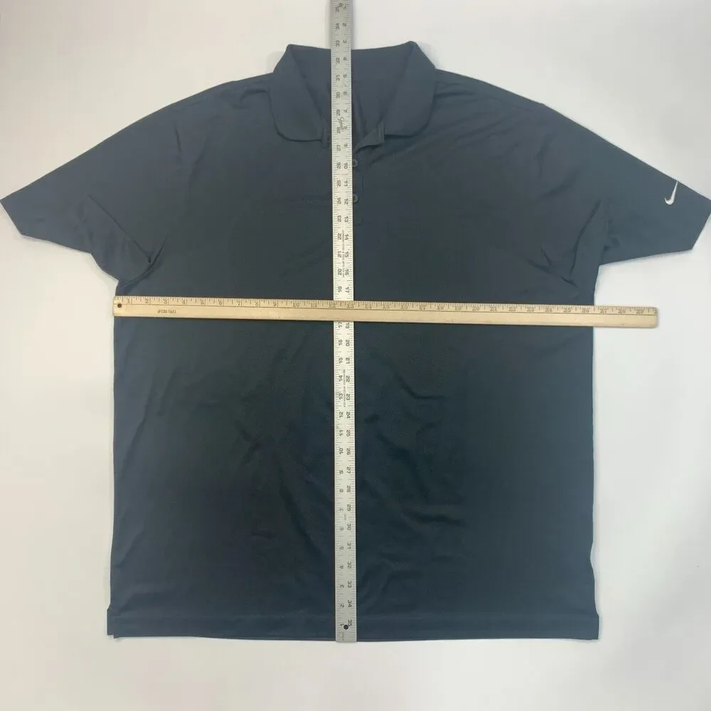 Nike Polo Shirt Mens 2XL XXL Black Short Sleeve Collared Golf Golfer Golfing